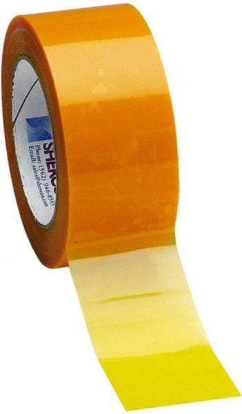 Caplugs - 20mm Wide x 72 Yd Long Yellow Polyester Film High Temperature Masking Tape - Series PC30-20MM, 3.5 mil Thick - Americas Industrial Supply