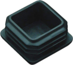 Caplugs - Square Finishing Plug for 14 to 20 Gauge Panels, for 1-1/4" Tube Diam - 0.52" Deep, Vinyl, Black - Americas Industrial Supply
