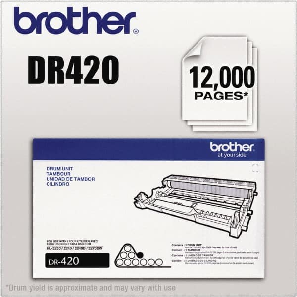 Brother - Black Drum Unit - Use with Brother DCP-7060, 7065DN, HL-2220, 2230, 2280DW, 2240, 2240D, FAX-2840, 2940, MFC-7240, 7360N, 7460DN, 7860DW - Americas Industrial Supply