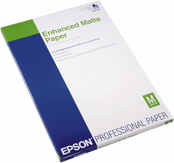 Epson - 13" x 19" White Photo Paper - Use with Inkjet Printers - Americas Industrial Supply