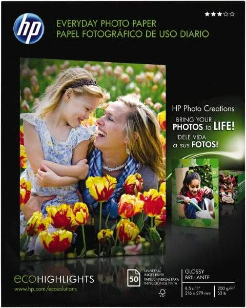 Hewlett-Packard - 8-1/2" x 11" Photo Paper - Use with Inkjet Printers - Americas Industrial Supply