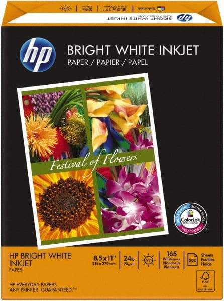 Hewlett-Packard - 8-1/2" x 11" White Colored Copy Paper - Use with Inkjet Printers - Americas Industrial Supply