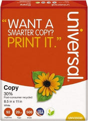 UNIVERSAL - 8-1/2" x 11" White Copy Paper - Use with Laser Printers, Copiers, Plain Paper Fax Machines - Americas Industrial Supply