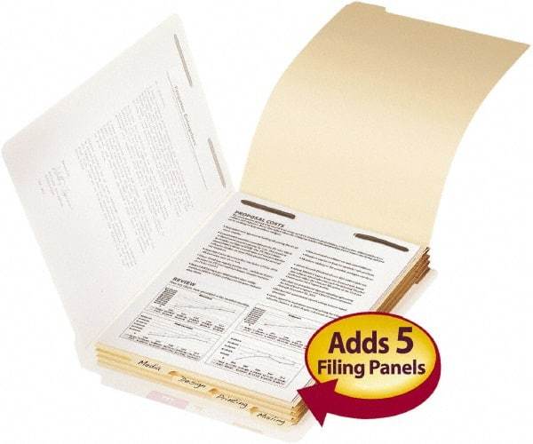 SMEAD - 8-1/2 x 11", Letter Size, Manilla, Classification Folders with End Tab Fastener - 11 Point Stock, Assorted Tab Cut Location - Americas Industrial Supply