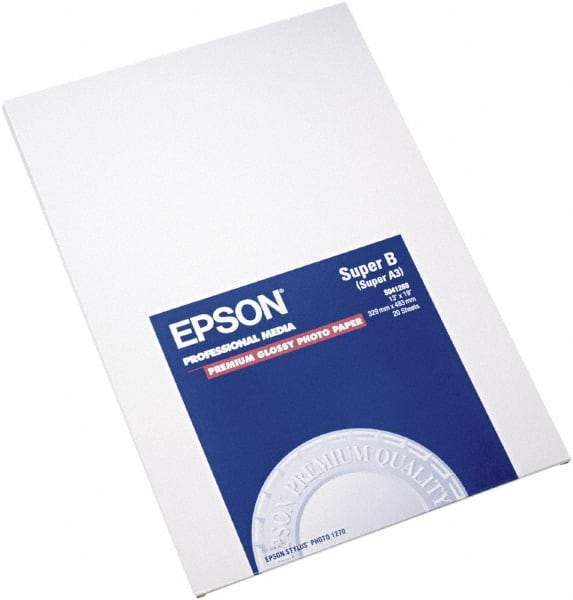 Epson - 13" x 19" White Photo Paper - Use with Inkjet Printers - Americas Industrial Supply