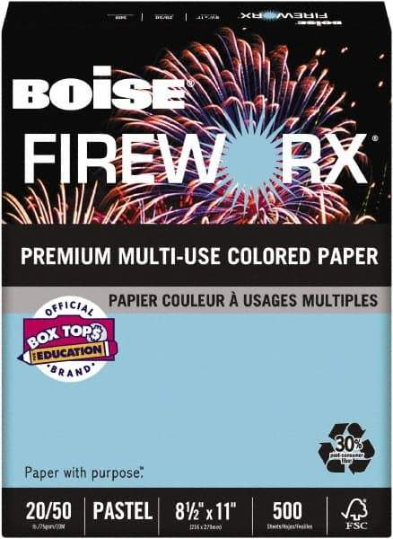 Boise - 8-1/2" x 11" Turbulent Turquoise Colored Copy Paper - Use with Laser Printers, Copiers, Plain Paper Fax Machines, Multifunction Machines - Americas Industrial Supply