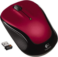 Logitech - Red Wireless Mouse - Use with Chrome OS, Linux 2.6 & Later, Mac OS X 10.5 & Later, Windows Vista, 7, 8 - Americas Industrial Supply