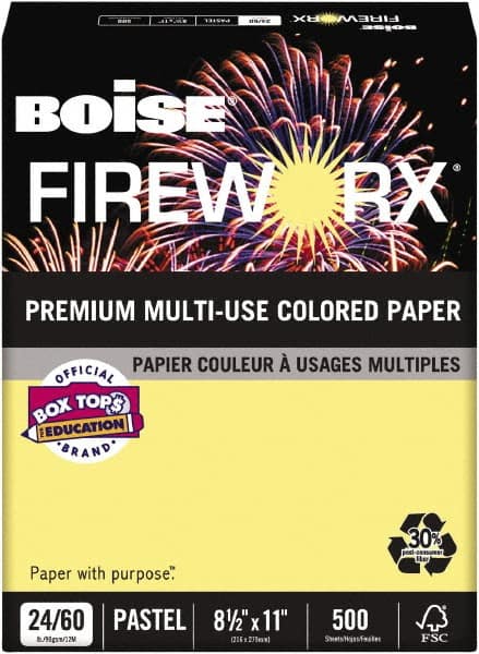 Boise - 8-1/2" x 11" Crackling Canary Colored Copy Paper - Use with Laser Printers, Copiers, Plain Paper Fax Machines, Multifunction Machines - Americas Industrial Supply