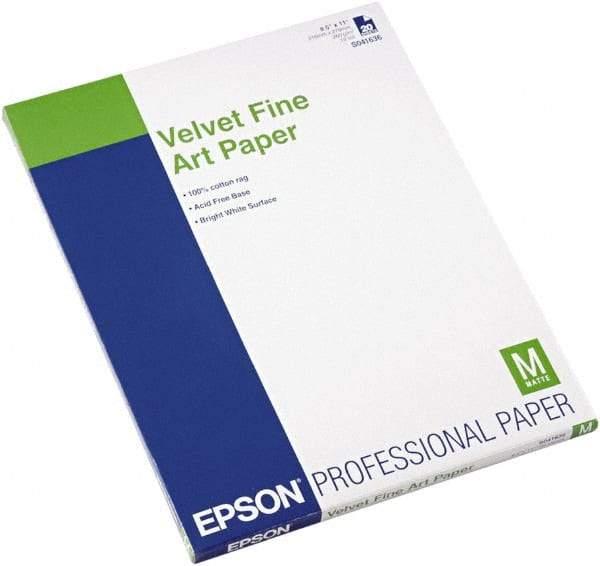 Epson - 8-1/2" x 11" White Photo Paper - Use with Inkjet Printers - Americas Industrial Supply