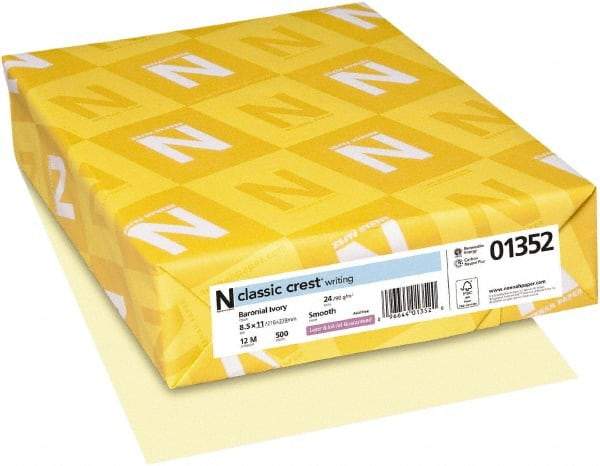 Neenah Paper - 8-1/2" x 11" Baronial Ivory Copy Paper - Use with Laser Printers, Inkjet Printers, Copiers - Americas Industrial Supply