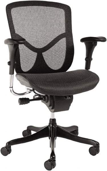 ALERA - 42-3/8" High Ergonomic Multifunction Chair - 28" Wide x 29-1/8" Deep, Breathable-A-Grade Black Mesh Seat, Black - Americas Industrial Supply