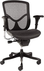 ALERA - 42-3/8" High Ergonomic Multifunction Chair - 28" Wide x 29-1/8" Deep, Breathable-A-Grade Black Mesh Seat, Black - Americas Industrial Supply