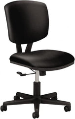 Hon - 40" High Task Chair - 25" Wide x 25-3/4" Deep, Leather Seat, Black - Americas Industrial Supply