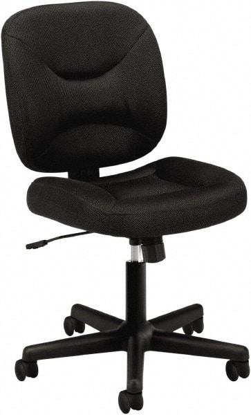 Basyx - 38-1/4" High Task Chair - 24-1/2" Wide x 33-1/2" Deep, Padded Mesh Seat, Black - Americas Industrial Supply