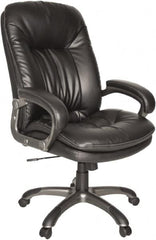 OIF - 45-1/4" High Executive Swivel/Tilt Chair - 25" Wide x 29-7/8" Deep, Soft Leather Seat, Black - Americas Industrial Supply