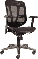 ALERA - 43-3/8" High Mid Back Chair - 25" Wide x 25-1/2" Deep, Mesh Seat, Black - Americas Industrial Supply