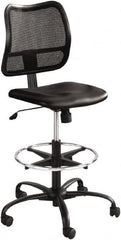 Safco - 49-1/2" High Extended Height Chair - 25" Wide x 25" Deep, Vinyl Seat, Black - Americas Industrial Supply