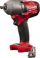 Milwaukee Tool - 1/2" Drive 18 Volt Pistol Grip Cordless Impact Wrench & Ratchet - 0 to 2,400 RPM, 0 to 3,000 BPM, 450 Ft/Lb Torque, Lithium-Ion Batteries Not Included - Americas Industrial Supply