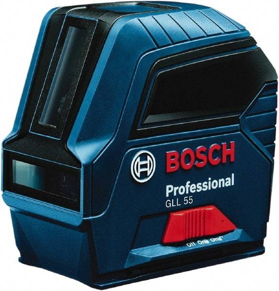 Bosch - 2 Beam 50' Max Range Self Leveling Cross Line Laser - ±5/16\x94 at 30' Accuracy, Battery Included - Americas Industrial Supply