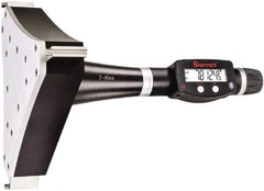 Starrett - 7" to 8", IP67, Carbide Face Electronic Inside Micrometer - 0.00005" Resolution, 0.0003" Accuracy, 4-1/2" Gage Depth - Americas Industrial Supply