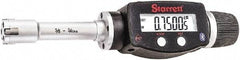 Starrett - 5/8" to 3/4", IP67, Carbide Face Electronic Inside Micrometer - 0.00005" Resolution, 0.00015" Accuracy, 2-3/8" Gage Depth - Americas Industrial Supply