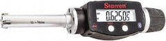 Starrett - 1/2" to 5/8", IP67, Carbide Face Electronic Inside Micrometer - 0.00005" Resolution, 0.00015" Accuracy, 2-3/8" Gage Depth - Americas Industrial Supply