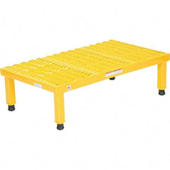 Vestil - 9" High x 19" Wide x 36" Deep, Yellow Step Stand - Steel, 500 Lb Capacity - Americas Industrial Supply