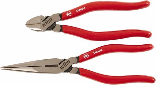 Wiha - 2 Piece Cutting Plier Set - Comes in Vinyl Pouch - Americas Industrial Supply