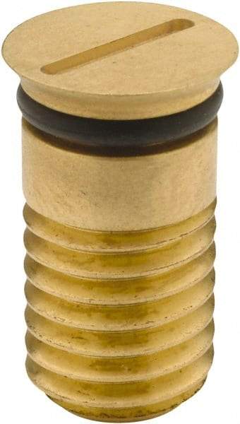 Jergens - 1 Piece M12x1.75 Vise Chip Plug - Brass, 23" Long, 14.5mm Wide - Americas Industrial Supply
