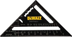 DeWALT - 7" Blade Length x 7" Base Length, Aluminum Rafter Square - 1/8" Graduation, 1" Base Width - Americas Industrial Supply
