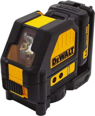 DeWALT - 2 Beam 165' Max Range Self Leveling Cross Line Laser - Red Beam, 1/8" at 30' Accuracy, 17-3/4" Long x 13" Wide x 6-1/8" High, Battery Included - Americas Industrial Supply