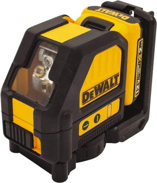 DeWALT - 2 Beam 165' Max Range Self Leveling Cross Line Laser - Green Beam, 1/8" at 30' Accuracy, 17-3/4" Long x 13" Wide x 6-1/8" High, Battery Included - Americas Industrial Supply