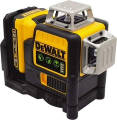 DeWALT - 3 Beam 165' Max Range Self Leveling Line Laser - Green Beam, 1/8" at 30' Accuracy, 17-3/4" Long x 13" Wide x 6-1/8" High, Battery Included - Americas Industrial Supply