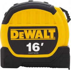DeWALT - 16' x 1-1/8" Tape Measure - 1/16" Graduation, Inch Graduation Style - Americas Industrial Supply
