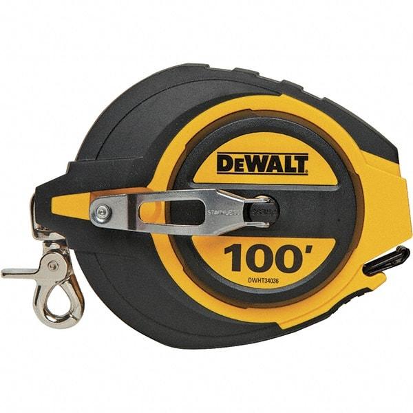 DeWALT - 100' x 3/8" Tape Measure - 1/8" Graduation, Inch Graduation Style - Americas Industrial Supply