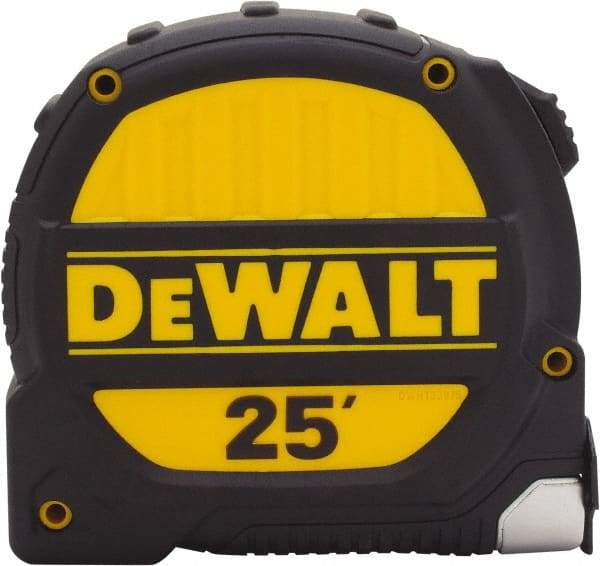DeWALT - 25' x 1-1/4" Tape Measure - 1/16" Graduation, Inch Graduation Style - Americas Industrial Supply