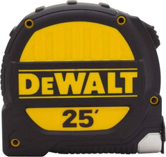DeWALT - 25' x 1-1/4" Tape Measure - 1/16" Graduation, Inch Graduation Style - Americas Industrial Supply