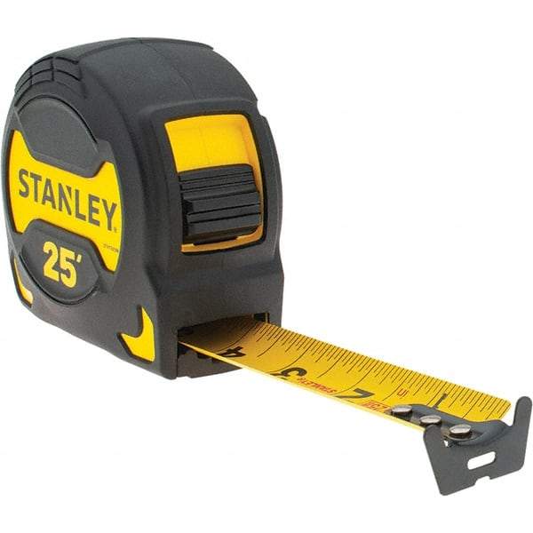 Stanley - 25' x 1-1/8" Tape Measure - 1/16" Graduation, Inch Graduation Style - Americas Industrial Supply