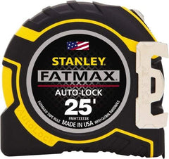 Stanley - 25' x 1-1/4" Tape Measure - 1/16" Graduation - Americas Industrial Supply