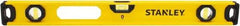 Stanley - Magnetic 24" Long 3 Vial I-Beam Level - Aluminum, Yellow, 1 Level & 2 Plumb Vials - Americas Industrial Supply