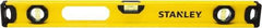 Stanley - 24" Long 3 Vial I-Beam Level - Aluminum, Yellow, 1 Level & 2 Plumb Vials - Americas Industrial Supply