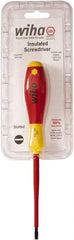 Wiha - 4.5mm Blade Width, Standard Slotted Screwdriver - 100mm Blade Length, Solid/Hex Shank - Americas Industrial Supply