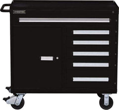 Proto - 6 Drawer Steel Tool Roller Cabinet - 45" Wide x 42-1/2" High x 21-3/8" Deep, Ball Bearing Drawer Slides, Black - Americas Industrial Supply