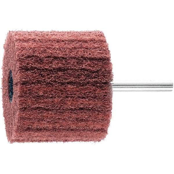 PFERD - 2-3/8" Diam x 2" Face Width, Aluminum Oxide Nonwoven Mounted Flap Wheel - 1/4" Shank Mount, 180 Grit, 10,000 Max RPM - Americas Industrial Supply