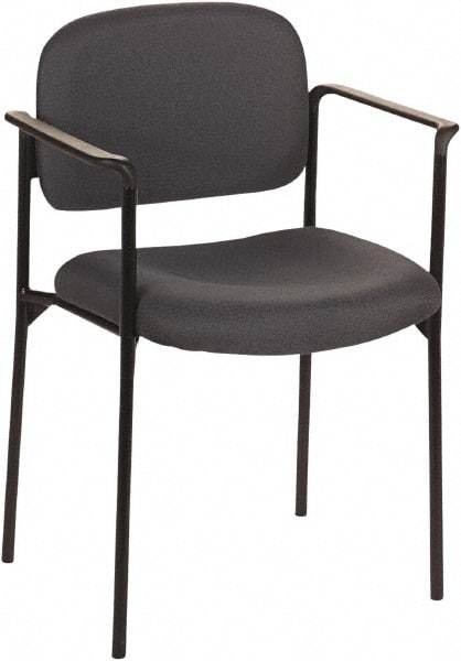 Basyx - Fabric Charcoal Stacking Chair - Black Frame, 23-1/4" Wide x 21" Deep x 32-3/4" High - Americas Industrial Supply