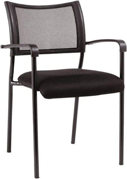 ALERA - Mesh Fabric Black Stacking Chair - Black Frame, 21-1/4" Wide x 23-5/8" Deep x 33-1/2" High - Americas Industrial Supply