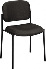 Basyx - Fabric Charcoal Stacking Chair - Black Frame, 21-1/4" Wide x 21" Deep x 32-3/4" High - Americas Industrial Supply