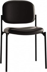 Basyx - Leather Black Stacking Chair - Black Frame, 21-1/4" Wide x 21" Deep x 32-3/4" High - Americas Industrial Supply