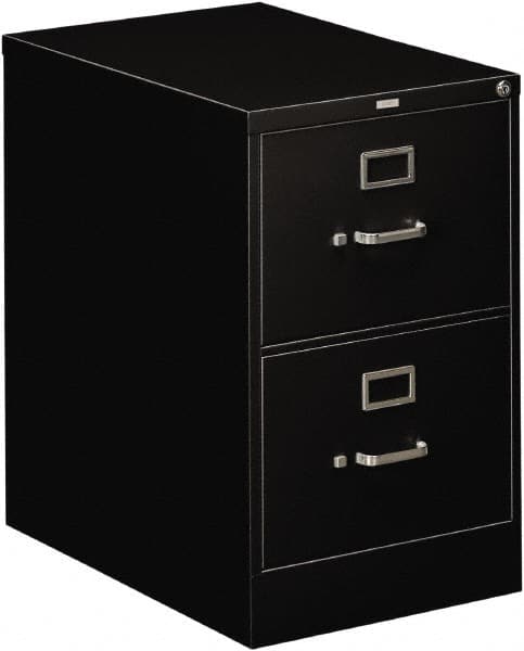 Hon - 18-1/4" Wide x 29" High x 26-1/2" Deep, 2 Drawer Vertical File - Steel, Black - Americas Industrial Supply