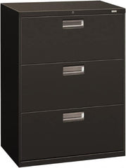 Hon - 30" Wide x 40.88" High x 19-1/4" Deep, 3 Drawer Roll-Out - Steel, Charcoal - Americas Industrial Supply